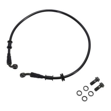 Imagem de Hihaha Parafusos de mangueira de óleo de embreagem de freio de motocicleta de 70 cm, arruelas, linha de freio hidráulico de motocicleta para motocicletas, motocicletas, quadriciclos, preto