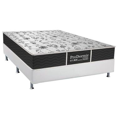Imagem de Cama Box Casal: Colchão Molas Probel Prolastic Prodormir Sleep + Base Crc Courano Branco(138X188)