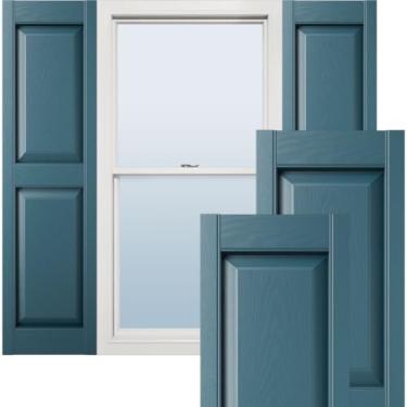 Imagem de Ekena Millwork Obturador padrão de vinil LP2S14X03100MB vitalício (por par), 36,5 cm L x 78,9 cm A, azul escuro