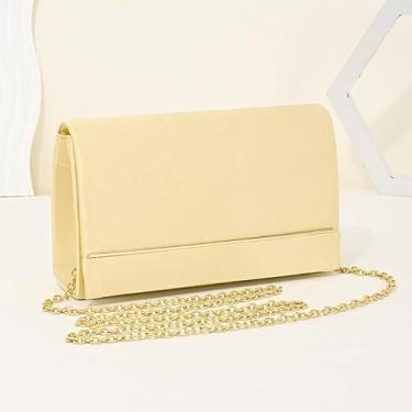 Imagem de Bolsa tiracolo feminina de corrente dourada – Bolsa de ombro quadrada pequena elegante com fecho de zíper, Dourado, Medium, Moderno