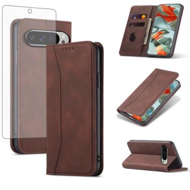 Imagem de Asuwish Capa carteira flip para celular Google Pixel 9 Pro XL com protetor de tela de vidro temperado, fecho magnético, suporte para cartão de crédito, suporte para celular, acessórios Pixel9 9Pro