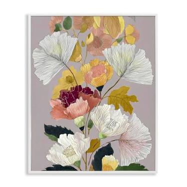 Imagem de Stupell Industries Arte giclée emoldurada cinza com folhas de folhagem detalhada, design de Annabelle Hall, 76 x 61 cm