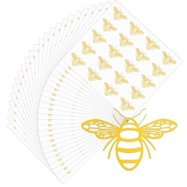 Imagem de LXUEJIE 480 adesivos de abelha, adesivos de folha dourada de abelha, selo de envelope de folha dourada de 3,8 cm, adesivo autoadesivo transparente de abelhas primavera verão para embrulho de presente