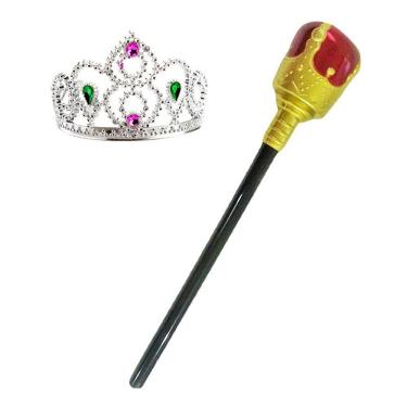 Imagem de Kit Fantasia Rainha Com Cetro E Coroa