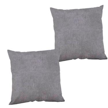 Imagem de 2 Almofadas Cheias Sofa Sala Impermeável Decorativa Antimofo Lisato Grafite