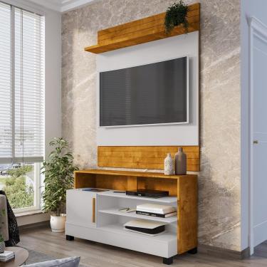 Imagem de Painel Guaratuba E Rack Pipa Tv 48 Pol 108 Cm Naturalle Off White Bechara