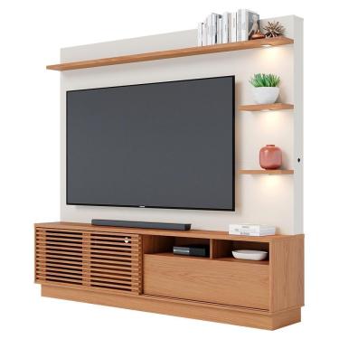 Imagem de Estante Home Tv 70 Pol 200 Cm Campeche Freijo Off White Matte Colibri