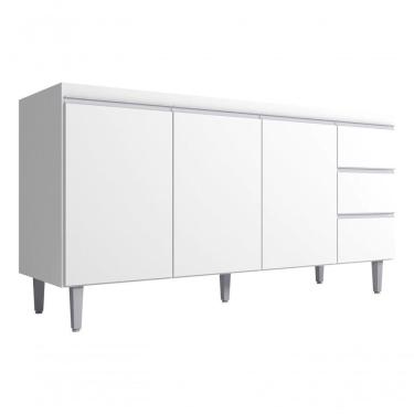 Imagem de Balcão Armário Multiuso P/cozinha Andreia 160cm Ajl Branco Cor Branco
