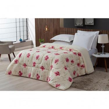 Imagem de Coberdrom Sherpa/percal 180 Fios Estampado Solteiro Gran Moratta 01 Peça - Floral Rose
