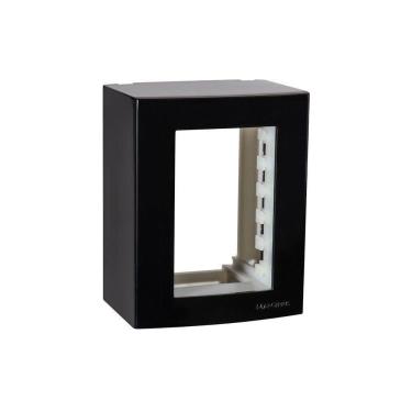 Imagem de Caixa De Sobrepor Com Suporte Margirius Sleek 75x95 Para 3 Módulos Preto Ebony