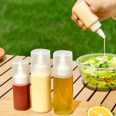 Imagem de Garrafas pretas de apertar para molhos, garrafas de plástico para espremer condimentos, dispensador de ketchup, recipiente de molho para salada, esguicho, cozinha, viagem (40 ml)