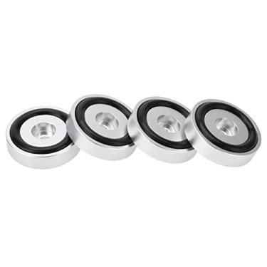 Imagem de Cryfokt Almofada Amplificadora de Alumínio de 40 * 10mm para Som Estéreo Aprimorado, 4 Pés para Absorver Choque, Adequada para Home Theaters (Prata)