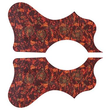 Imagem de SPYMINNPOO Pacote de Pickguard de Guitarra Acústica Com 2, Placa de Proteção Com Padrão de Cor Brilhante para Amantes de Guitarra (Marrom)