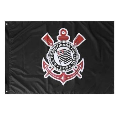 Imagem de Bandeira Oficial do Corinthians 96 x 68 cm - 1 1/2 pano - MyFlag