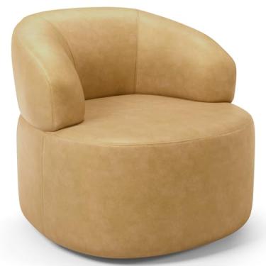 Imagem de Poltrona Giratória Orgânica Para Sala de Estar Living Helena L02 Couríssimo Fendi - Lyam Decor