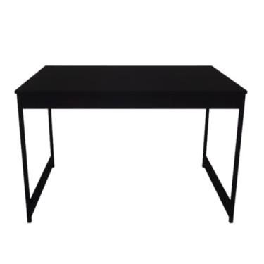 Imagem de Mesa Jantar Sala De Estar Estilo Industrial Madeira Pés De Aço Wild Camaleão(Preto)