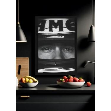 Imagem de Quadro Ayrton Senna Lenda com Vidro e Moldura Preta Tam:A4 - Spark Loj