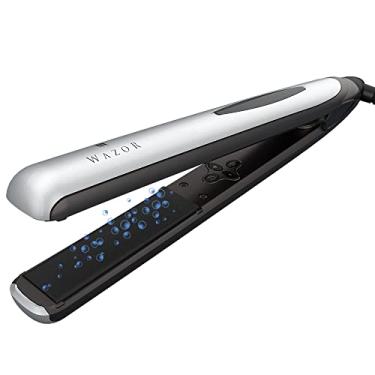 Imagem de Modelador de cabelo e modelador de cabelo, ferramenta quente 2 em 1, ferro de cabelo iônico negativo para pentear cabelos, menos frizz, mais brilho e suavidade, aquece rapidamente, ajusta a