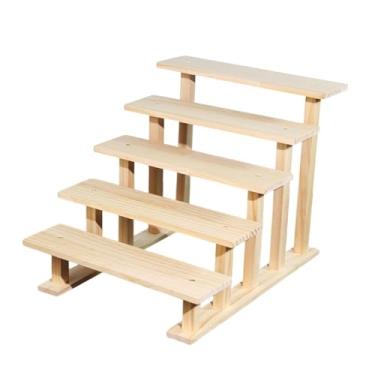 Imagem de Fenteer Expositor de madeira para figuras colecionáveis, organizador de perfumes em vários níveis, 5 Níveis 30cm