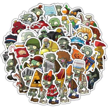 Imagem de Adesivos Plants Zombies, vinil impermeável, anime, 60 unidades/lote