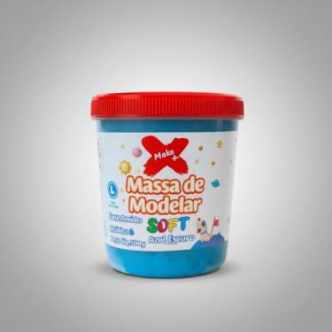 Imagem de Massa de Modelar Massinha Soft Azul Escuro, Base de Amido, Atóxica, 500g, Textura Macia, Lavável, para Atividades Educativas e Criativas