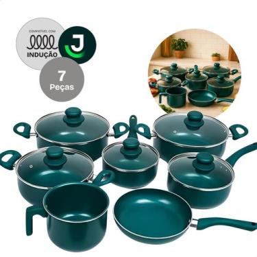 Imagem de Jogo de Panelas Cerâmica Napoli 7 Peças Antiaderente 2mm Compatível co