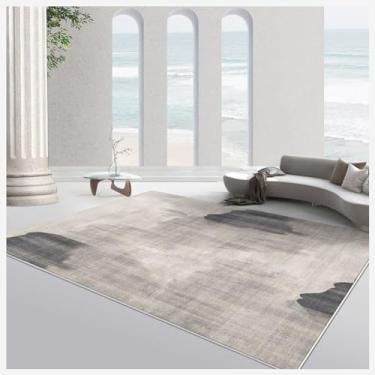 Imagem de Tapetes laváveis à máquina, resistentes à sujeira e fáceis de cuidar para tapetes grandes para sala de estar, tapete espesso antiderrapante para sofá, para quarto, sala de jantar, escritório, cinza