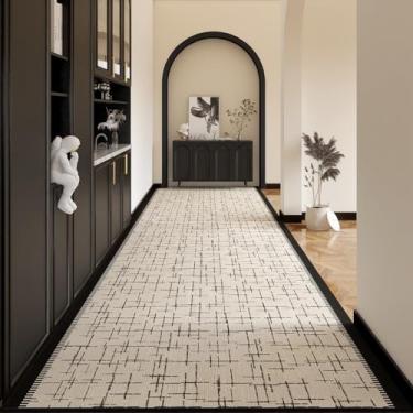 Imagem de HGTRH Tapetes para corredores, tapete de cozinha lavável antiderrapante longa entrada casa interior para corredor tapetes de área tapete felpudo tapete corredor a 120 x 600 cm