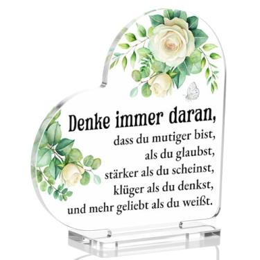 Imagem de Presentes inspiradores para mulheres, You Are Braver, placa de coração de acrílico, presentes motivacionais para amigos, colegas de trabalho, filha, irmãs