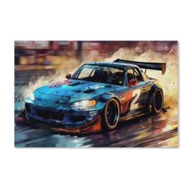Imagem de HouLaiZhe Pintura a Óleo Arte Jdm S2000 Cartazes de Carro Esportivo Tela Estética Decoração de Parede Pintura de Parede Impressões Sala de Galeria Decoração de Parede para Quarto Sala de Estar