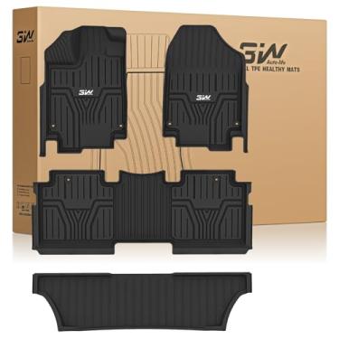 Imagem de 3W Tapetes de chão adequados para Honda Odyssey 2026 2025-2018, TPE para todos os climas, forro de piso de 1ª, 2ª 3ª fileira de tapetes de carro, preto