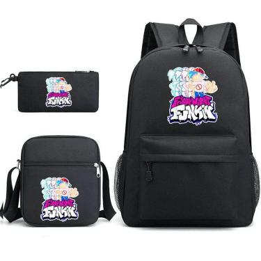 Imagem de Conjunto de mochilas Black Fridays Nights Anime Canvas para crianças