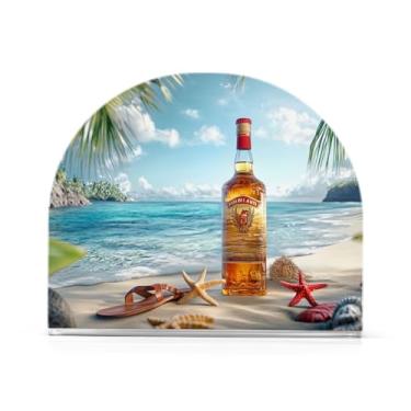 Imagem de xigua Porta-guardanapos de acrílico, porta-guardanapos de vinho na praia para mesas cozinha restaurante decoração de casa, suporte decorativo moderno para guardanapos de coquetel de papel de jantar