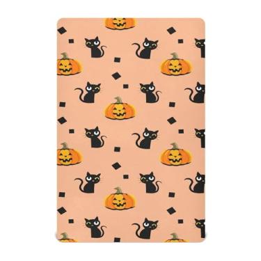 Imagem de Burbuja Lençol de berço de abóboras de gatos para meninos e meninas, lençol com elástico 71 x 132 cm para colchões de berço padrão e infantil, macio e respirável