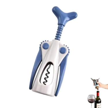 Imagem de PLAYTHROUGH Saca-rolhas de asa, abridor de garrafa de vinho ergonômico, saca-rolhas de aço inoxidável para casa, bar (azul escuro)