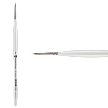 Imagem de Borciani e Bonazzi Pincel sintético Unico Fiamatto Série 822, língua de gato tamanho 0 - para pintura acrílica e aquarela - cabo ergonômico, amigo dos animais, virola de latão, feito à mão na Itália