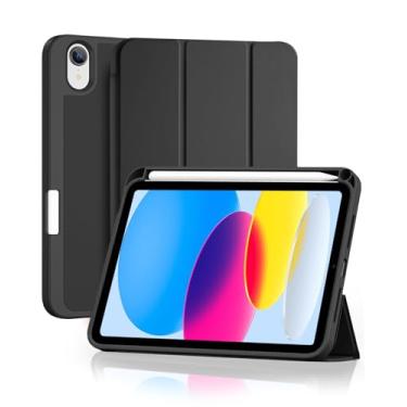 Imagem de Capa para iPad Mini 7 (A17 Pro) / Mini 6 8.3 Polegadas 7ª / 6ª geração (2024/2021) com Suporte para Pencil Parte Traseira em TPU Macio função de ativação/desativação automática, Preto