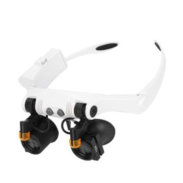 Imagem de Generic Lupa Combinada LED 21 Com Lente Intercambiável para Trabalho de Inspeção de Precisão, Lupa de Montagem na Cabeça para Reparo de Relógio, Material ABS