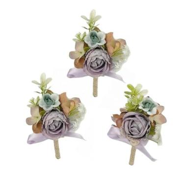 Imagem de Youshe Boutonnieres rosa com alfinetes para casamento, terno masculino corsage noivo padrinho e padrinho flor na lapela casas de botão para casamento, cerimônia de formatura, aniversário, festa de