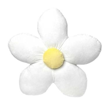 Imagem de Almofada Flor Margarida De Pelúcia Decoração sofá Quarto Sala 40x40cm(Branca)