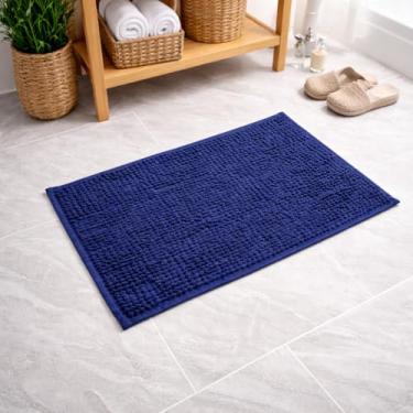 Imagem de Kit 2 Tapetes Banheiro Bolinha Antiderrapante 38x58cm (Azul Marinho)