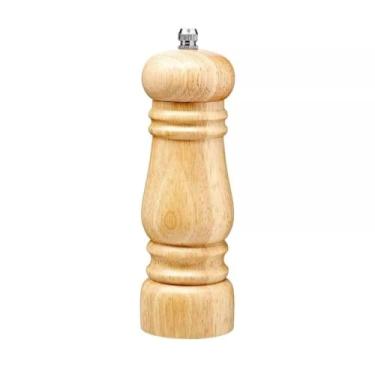 Imagem de Moedor Madeira Manual 15cm Sal Pimenta Cerâmica Ajustável - Excelente Aroma Fresco Fina Grossa, Sustentável Rústico Cozinha