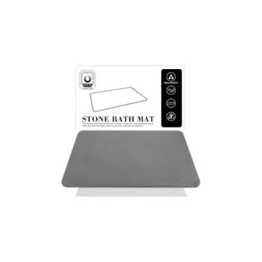 Imagem de Tapete Soft Antiderrapante, Poliéster, Cinza Escuro, 40x60cm, Absorvente, para Banheiro e Cozinha