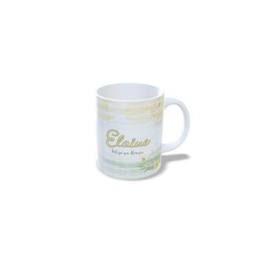 Imagem de Caneca de Cerâmica Personalizada Alice com Design Floral, Branco e Amarelo, 325 ml (e)