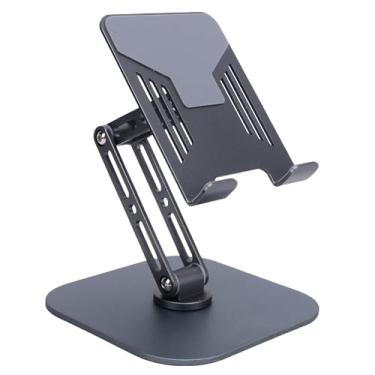Imagem de RiToEasysports Suporte para Tablet para Mesa, Liga de Alumínio Ajustável Dobrável Suporte Giratório de 360° para Smartphone para Visualização de Leitura e Uso de Mesa (Cinza)