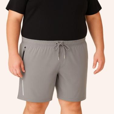 Imagem de Shorts Masculino Plus Size Tactel com Elastano Secagem Rápida Cós Elástico com Cordão-Masculino