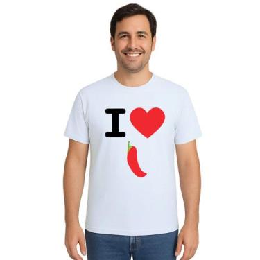 Imagem de Camiseta Eu Amo Pimenta I Love Chilli Estampa Personalizada - UseP4, B
