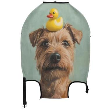 Imagem de Joisal Capas de bagagem para protetores de mala engraçadas para cães, patos, antiarranhões, itens essenciais de viagem para mulheres, Pato engraçado para cães, S 18-20 in, Capa de mala