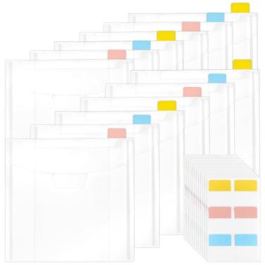 Imagem de WADORN Organizador de armazenamento de papel para scrapbook de 40 peças com 20 peças de abas à prova d'água 16,7 x 16,6 cm organizadores de armazenamento de papel de plástico PP transparente para