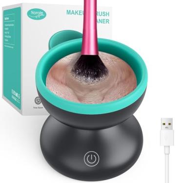 Imagem de Norate Máquina elétrica de limpeza de pincéis de maquiagem, limpador automático de pincéis de maquiagem para limpeza profunda rápida - Remove resíduos de pincéis de maquiagem, esponja, enchimentos de